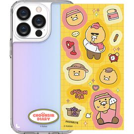 [S2B] Kakao Friends CHOONSIK Diary Antibacterial Sticker Hologram Case-Custom Case, Translucent Case, Jelly Case-Made in Korea